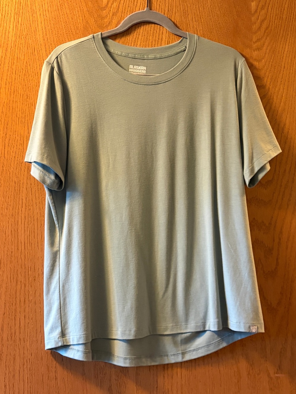 Women's AKHG Renew Bamboo Short Sleeve Tee. Size Large. Vintage Thyme color.